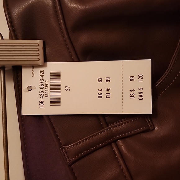 NWT A&F Faux Leather Jeans, Size 4/27, Brown - Picture 6 of 6